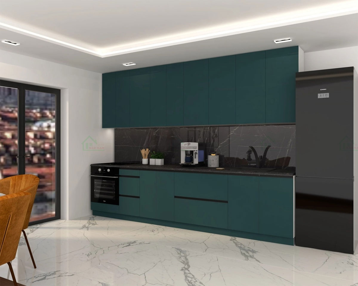 Sử dụng chất liệu gỗ MDF phủ Melamine cao cấp, bền đẹp, chống trầy xước và ẩm mốc.