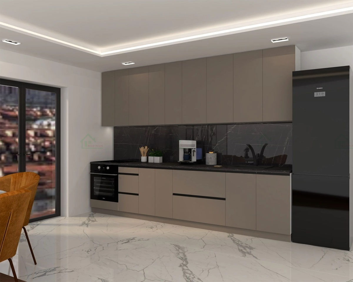 Tích hợp các thiết bị nhà bếp thông minh như lò nướng, bếp điện từ, hút mùi âm tủ, để nâng cao trải nghiệm nấu nướng.