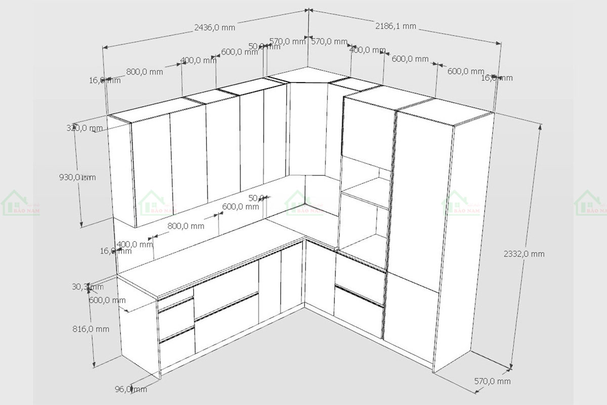 Tủ bếp tích hợp các thiết bị thông minh và phụ kiện tiện ích cho bếp, giúp tối ưu hóa diện tích sử dụng, mang đến sự tiện nghi cho người sử dụng.