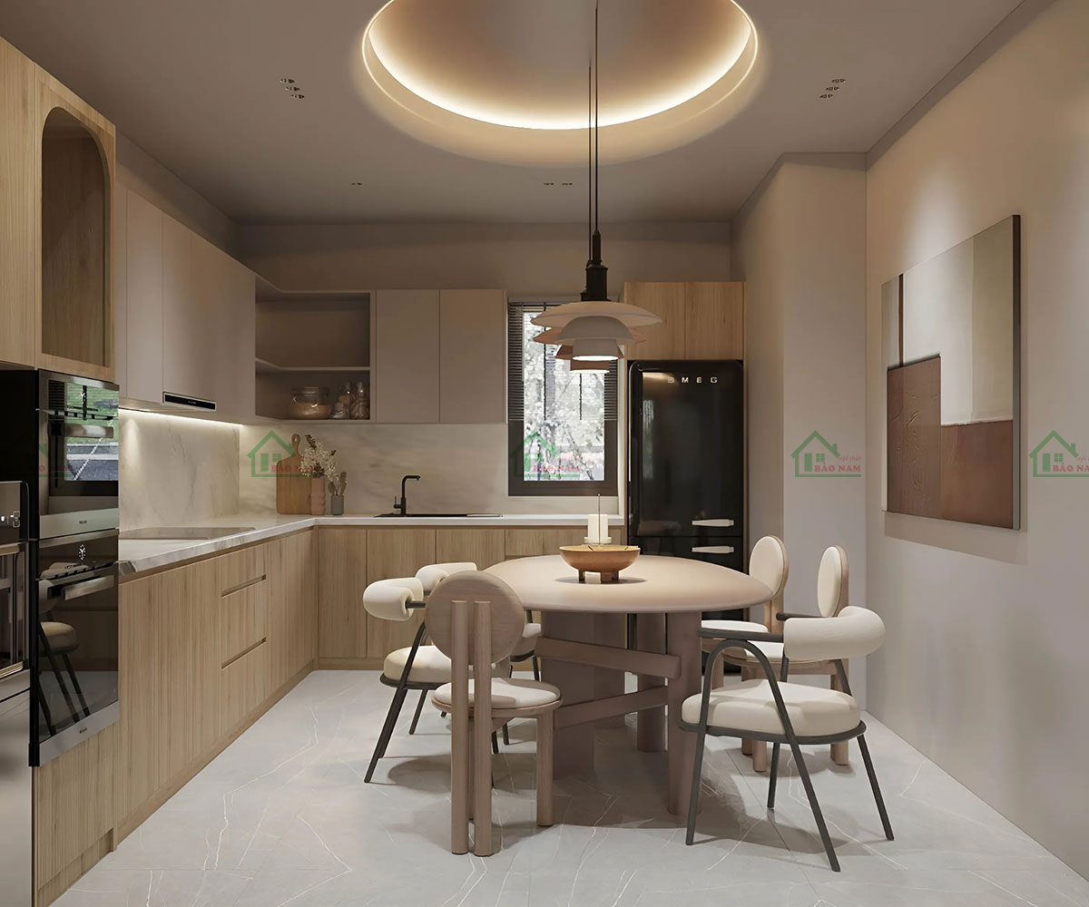 Tủ Bếp Gỗ MDF Melamine An Cường TB66