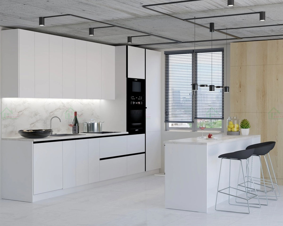 Tủ Bếp Gỗ MDF Phủ Melamine TB55 