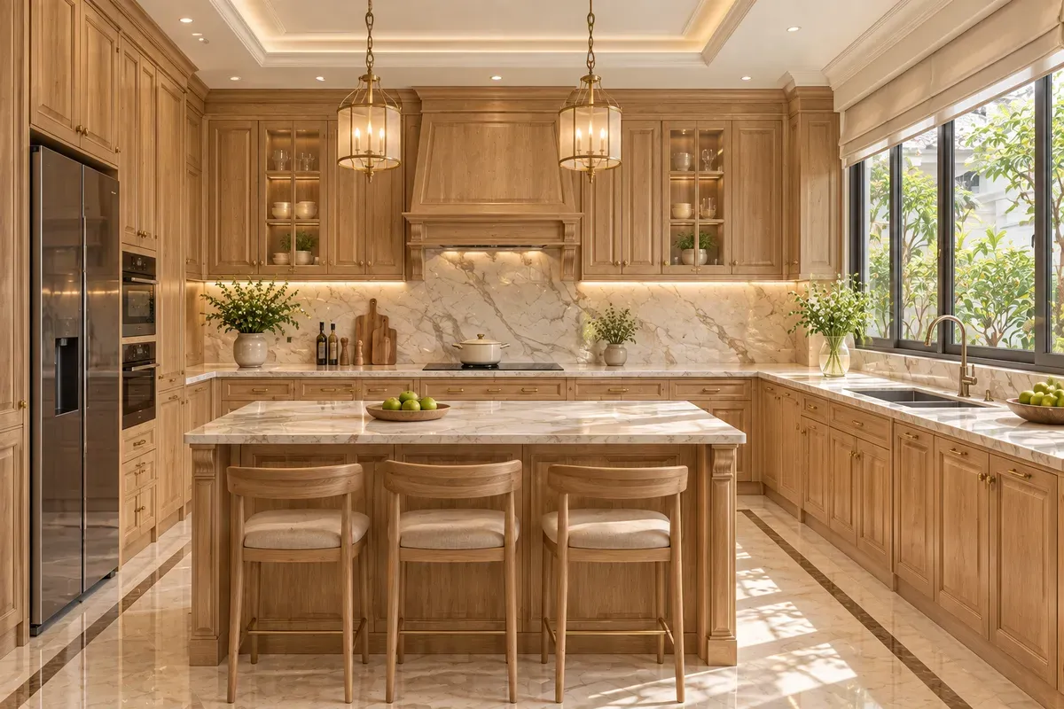 Thiết kế chữ U mang đến không gian lưu trữ rộng rãi.