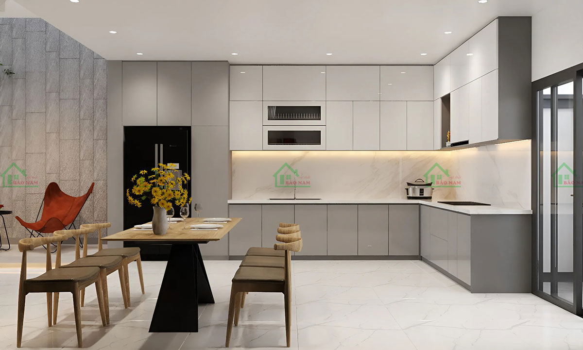 Tủ Bếp Gỗ TB73 Hiện Đại Giá Rẻ