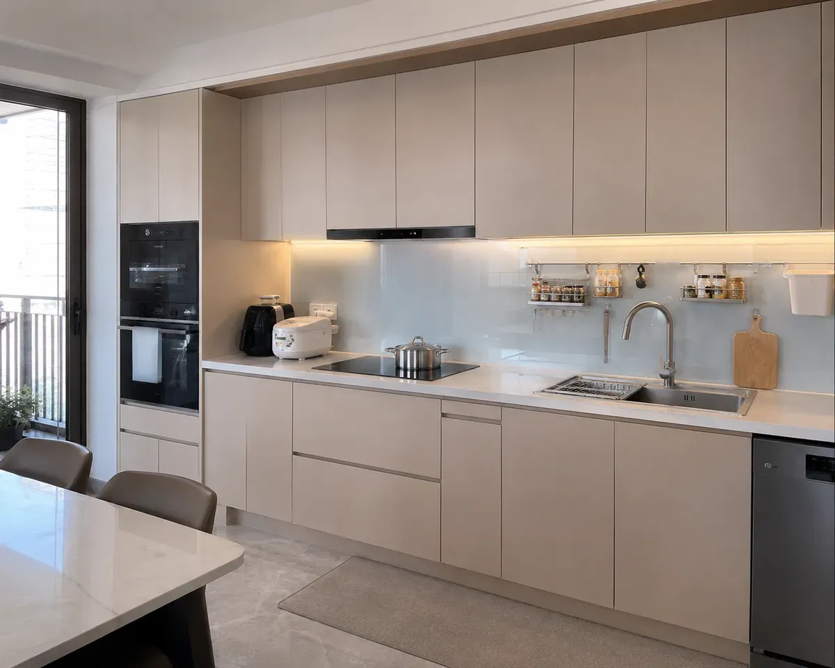 MDF chống ẩm là lựa chọn phổ biến cho khu vực bếp có độ ẩm cao.
