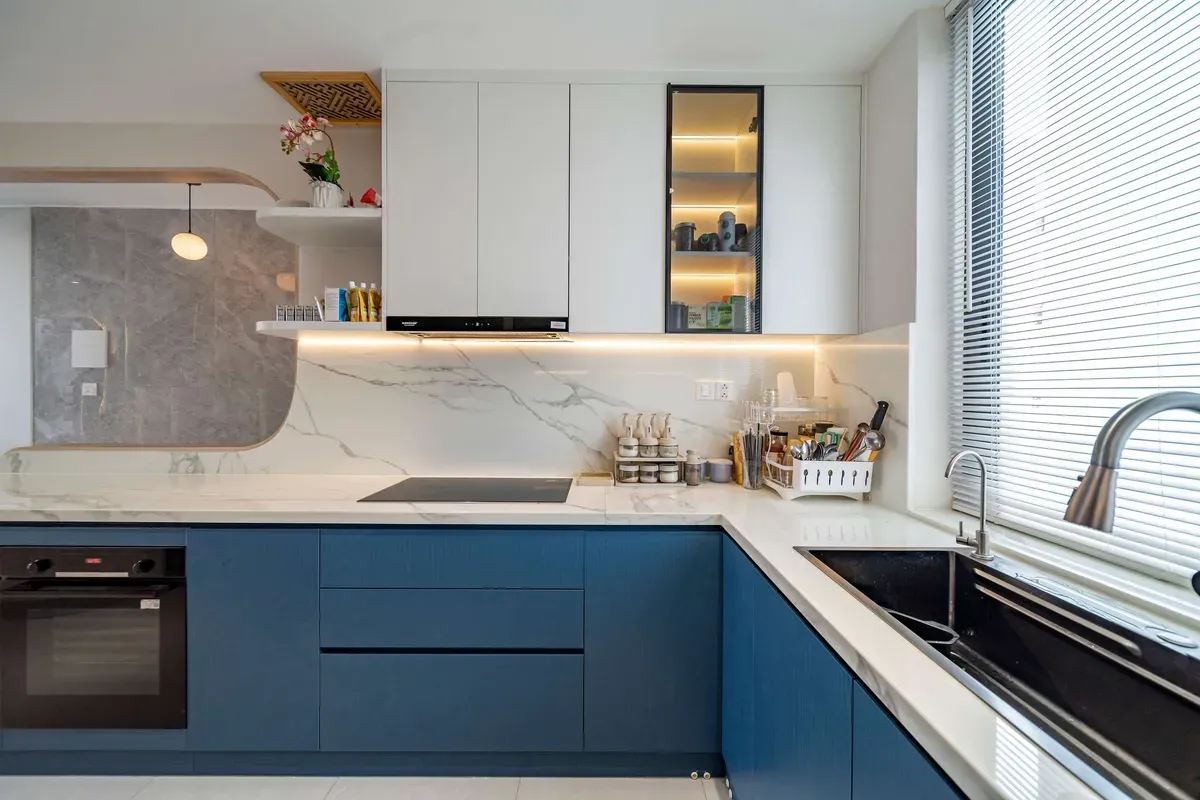 tủ bếp MDF phủ melamine giá bao nhiêu 1 mét