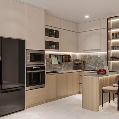 TỦ BẾP MDF MELAMINE AN CƯỜNG HIỆN ĐẠI TB88​​​​​​​