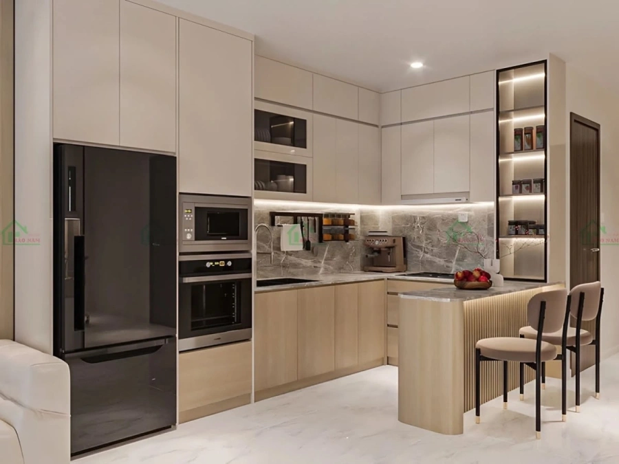 Tủ Bếp TB88 MDF Melamine An Cường hiện đại, sang trọng