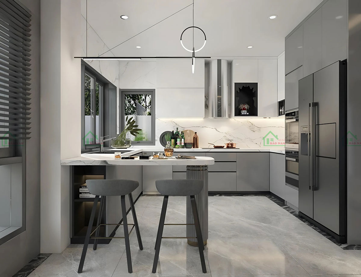 Tủ Bếp MDF Phủ Melamine An Cường TB71