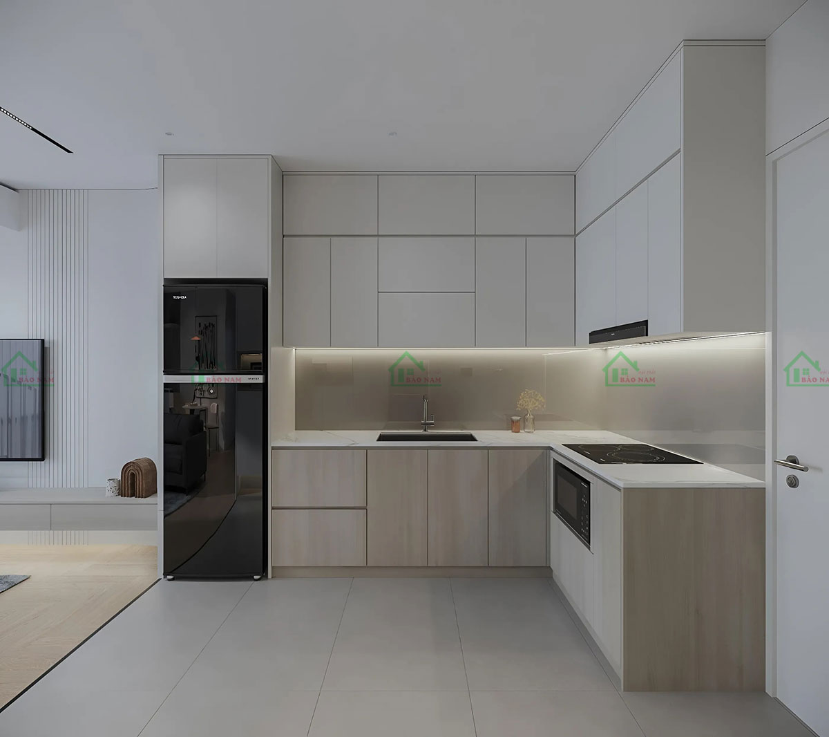 Tủ Bếp MDF Phủ Melamine An Cường TB78:
