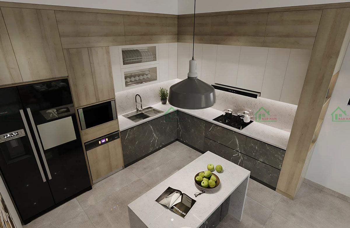 Tủ Bếp Gỗ Melamine TB86 Đẹp và Tiện Nghi