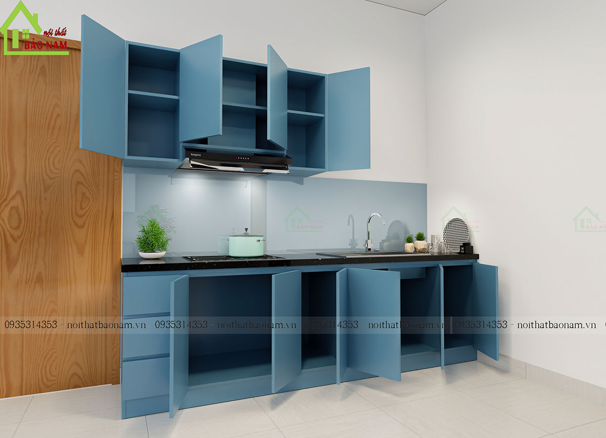 Mẫu Tủ Bếp Nhựa Picomat Chống Nước Cao Cấp TBN13