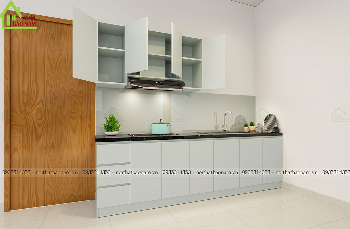 Tủ Bếp Nhựa Picomat Chống Nước Sơn PU Đẹp Hiện Đại TBN14