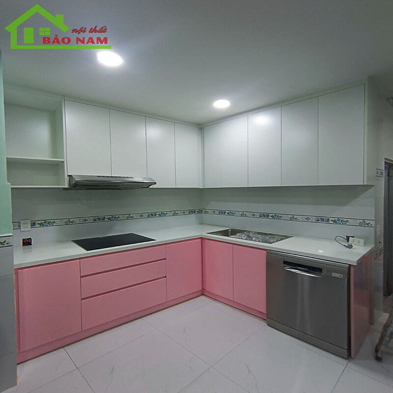 Mẫu tủ bếp nhựa picomat chống nước cao cấp