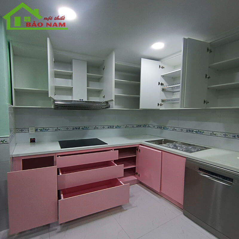 Mẫu tủ bếp nhựa đẹp hiện đại