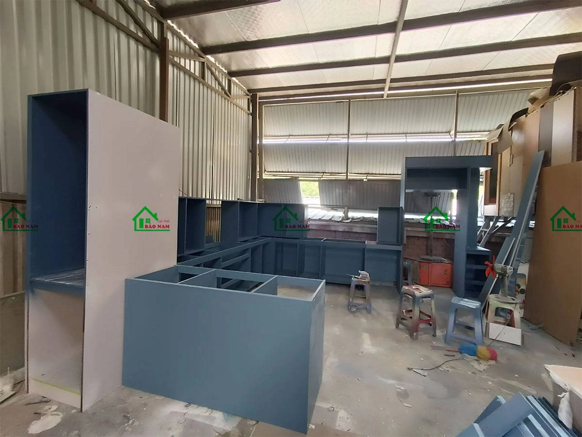 Sản xuất tủ bếp tại xưởng Nội Thất Bảo Nam ở Thủ Đức