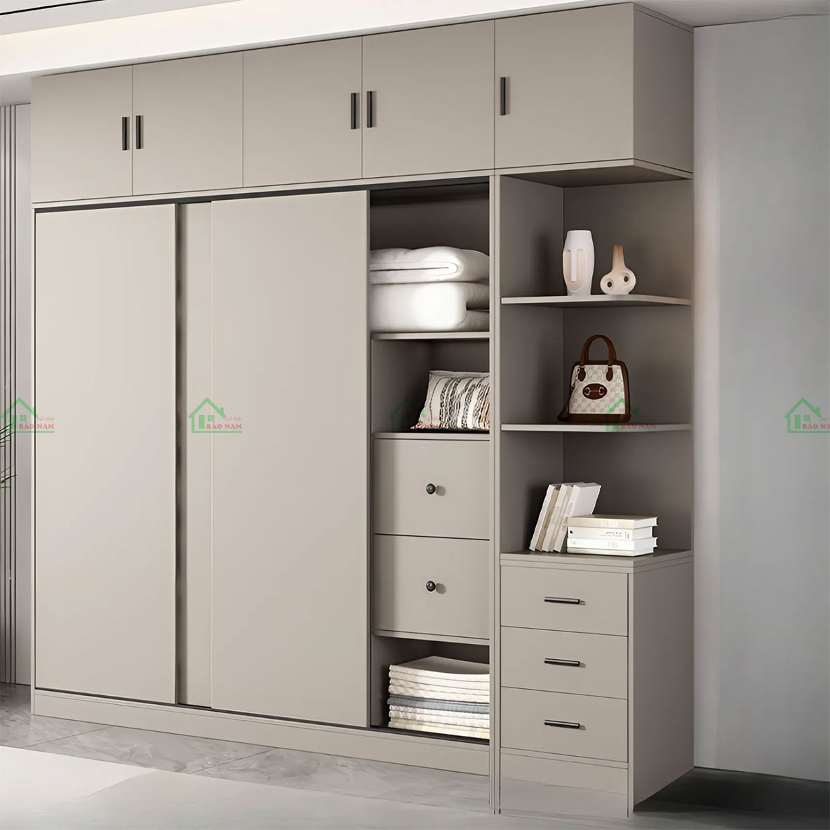 Tủ Gỗ MDF Cửa Lùa Đẹp Hiện Đại TAL23