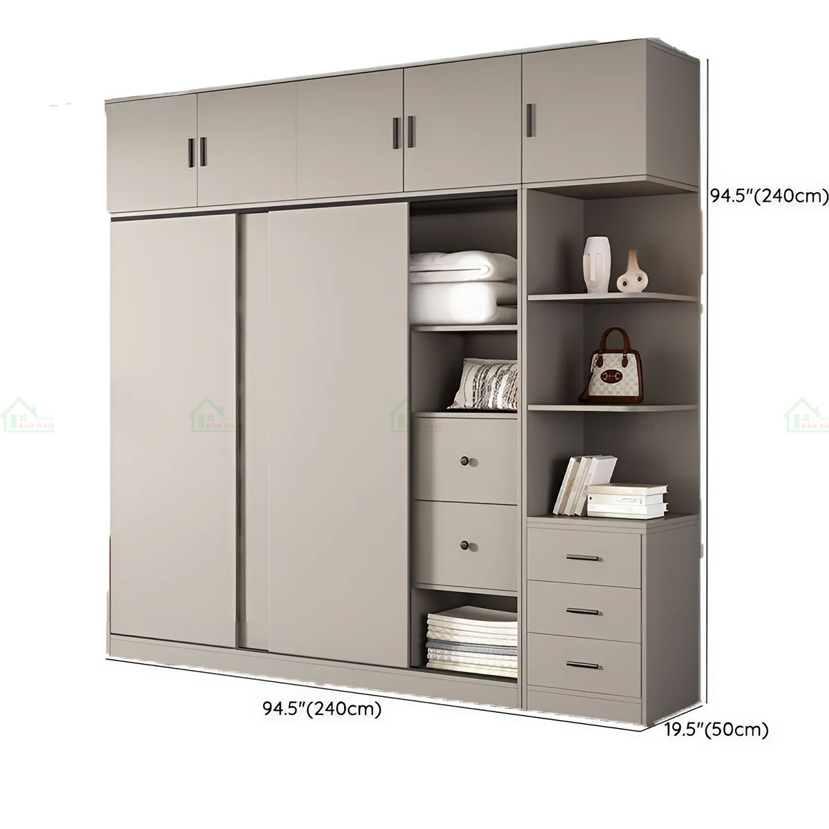 Tủ Gỗ MDF Cửa Lùa Đẹp Hiện Đại TAL23
