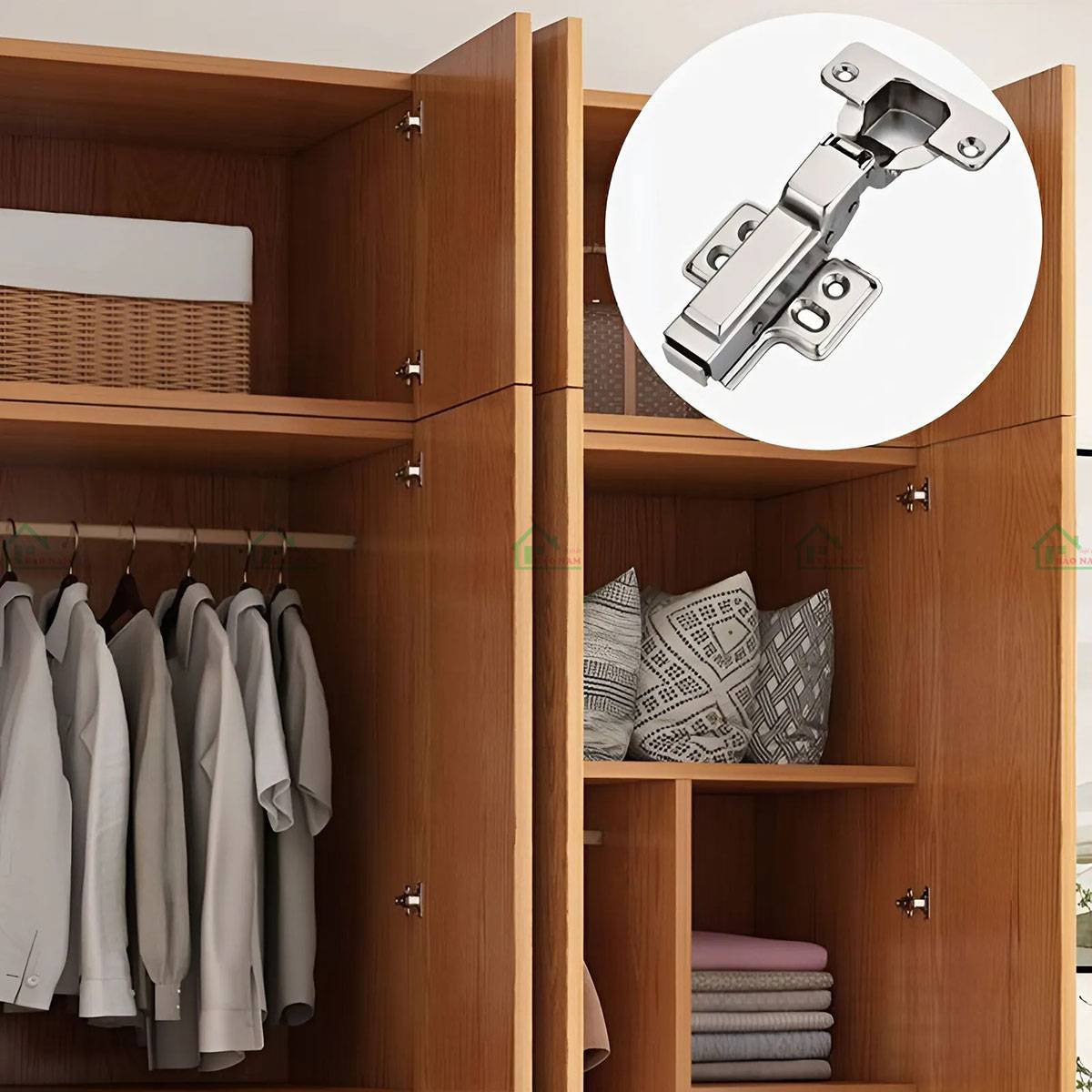 Cánh tủ đóng mở nhẹ nhàng không tiếng ồn nhờ bản lề giảm chấn