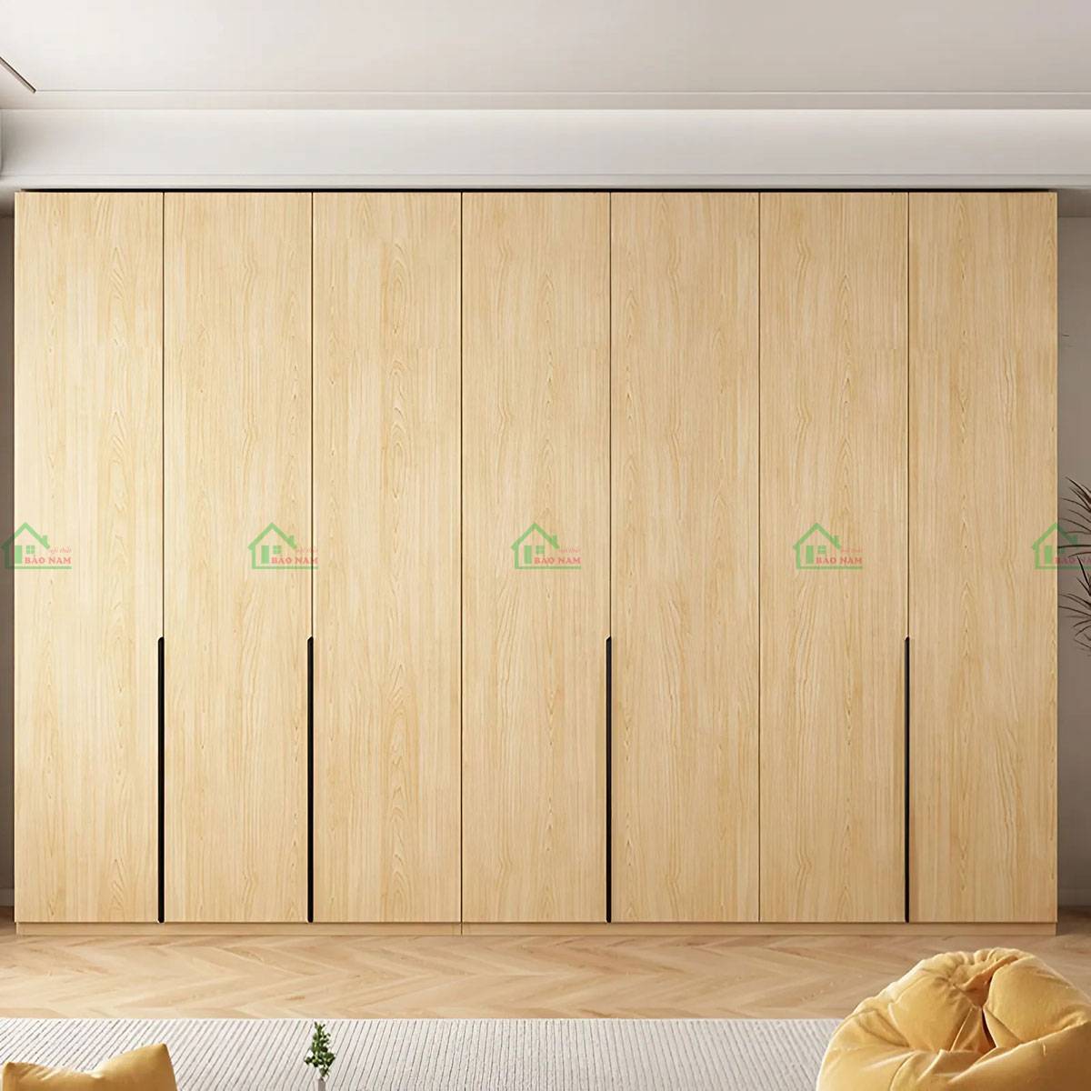 Tủ quần áo gỗ sồi tự nhiên đẹp TATN30 thiết kế hiện đại kịch trần
