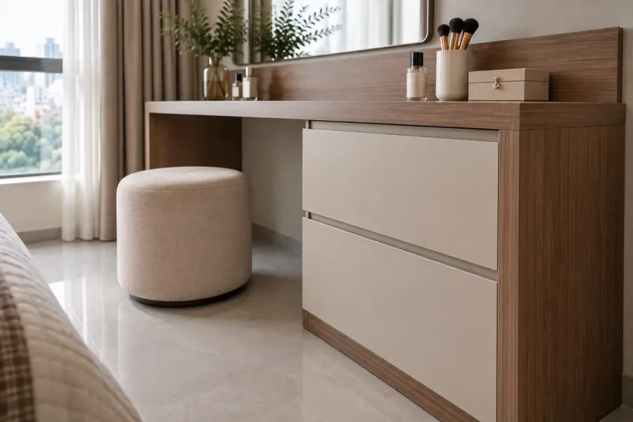 Ảnh thể hiện bề mặt hoàn thiện và cách các mảng vật liệu được xử lý trên sản phẩm.
