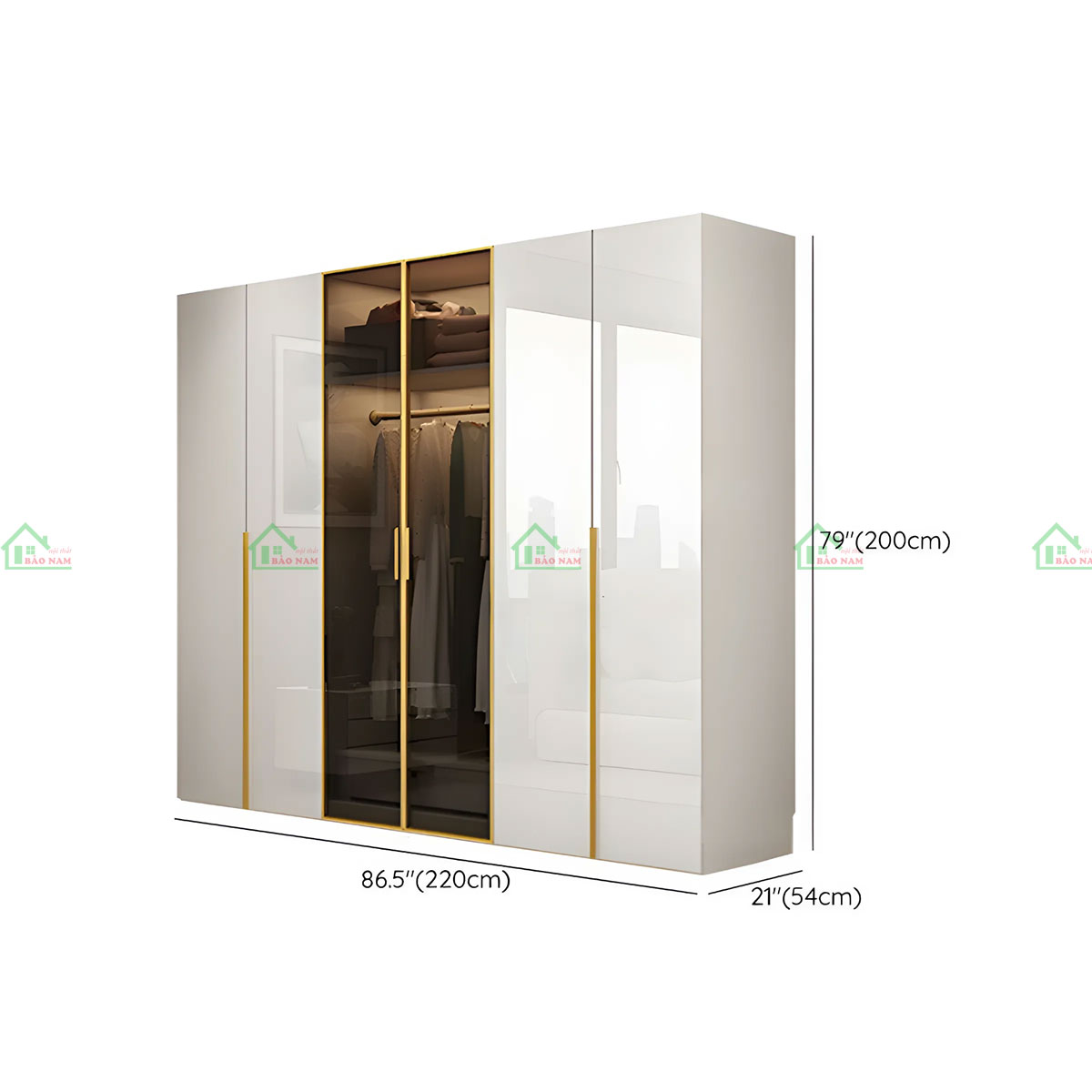 Tủ được sản xuất theo kích thước, đáp ứng tối đa nhu cầu lưu trữ của bạn.