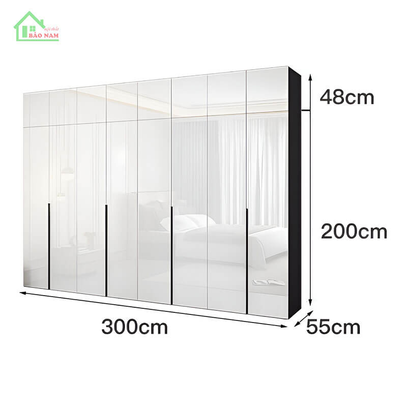 Thi công tủ quần áo acrylic an cường