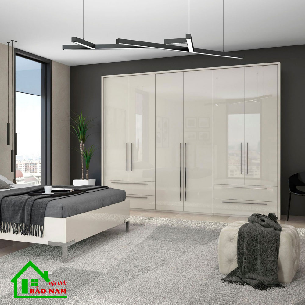Thiết kế tủ quần áo acrylic sang trọng cho phòng ngủ đẳng cấp