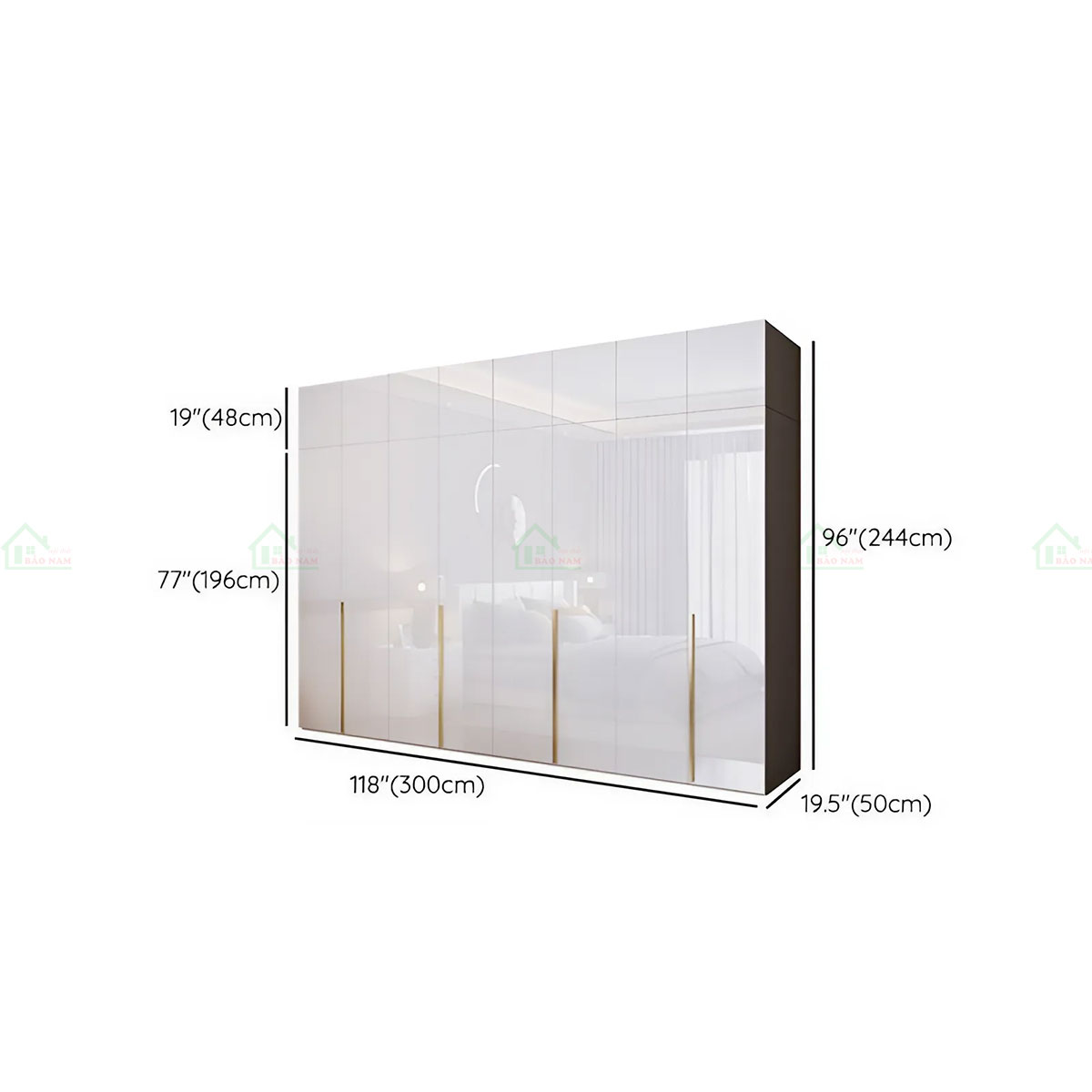 Tủ Quần Áo Acrylic Bóng Gương An Cường TAR20