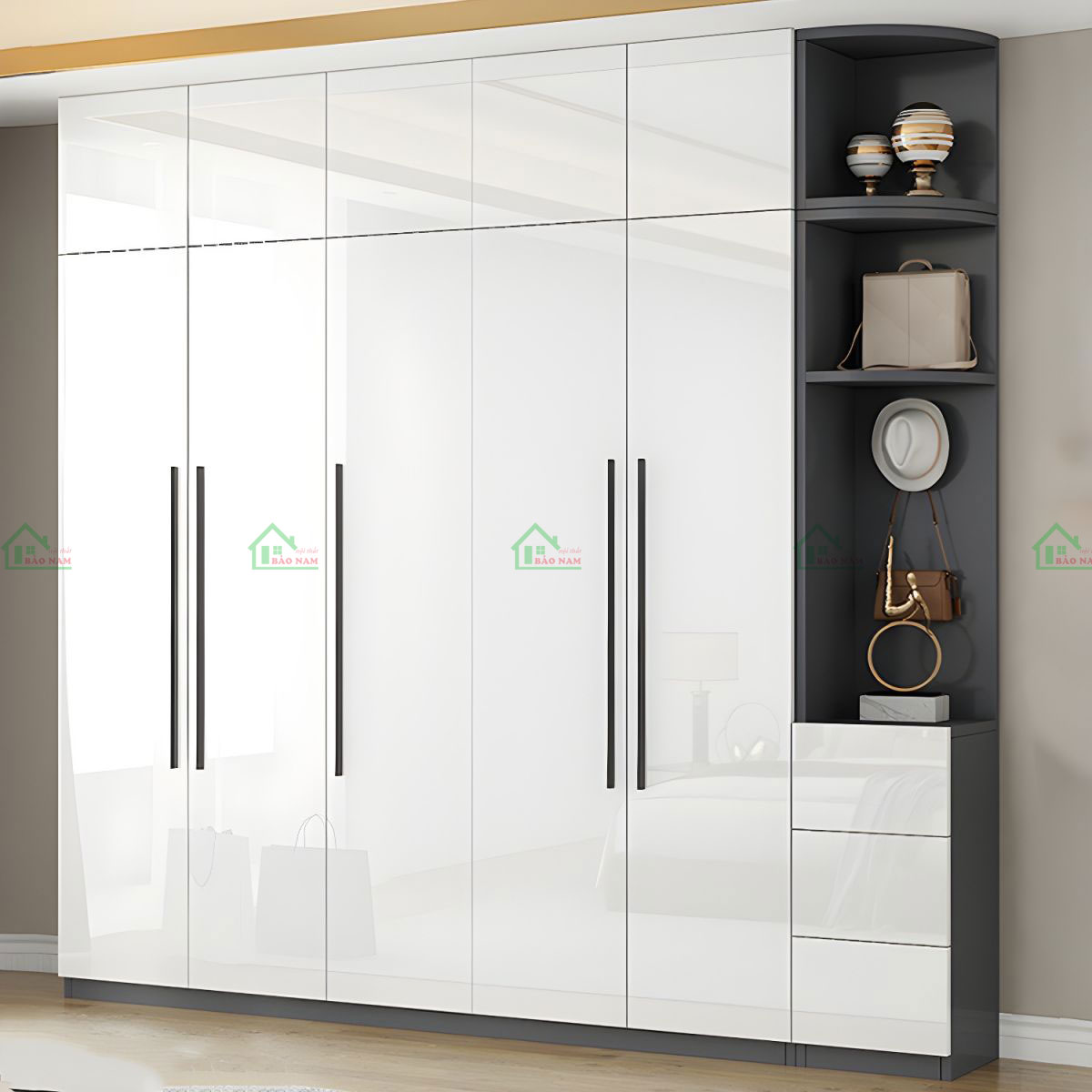 Tủ Quần Áo Acrylic Bóng Gương An Cường TAR38