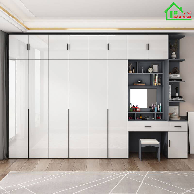 Tủ quần áo acrylic bóng gương hiện đại TAR09