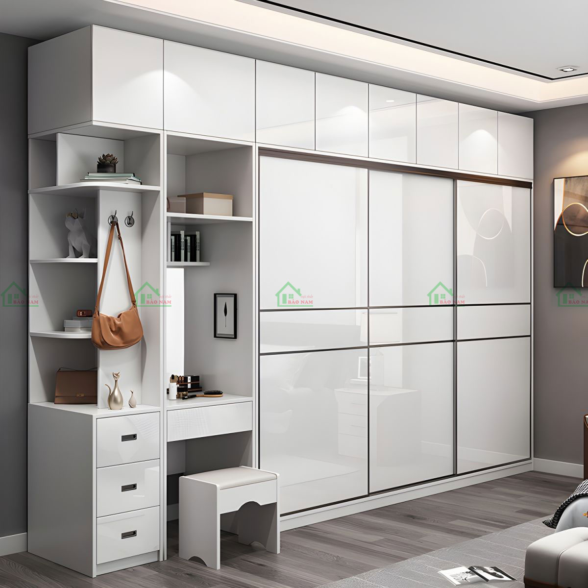 Tủ Quần Áo Acrylic Cánh Lùa Đẹp TAL37