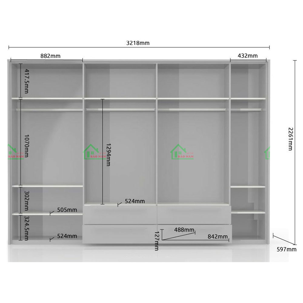 Tủ Quần Áo Acrylic Đẹp Hiện Đại TAR16
