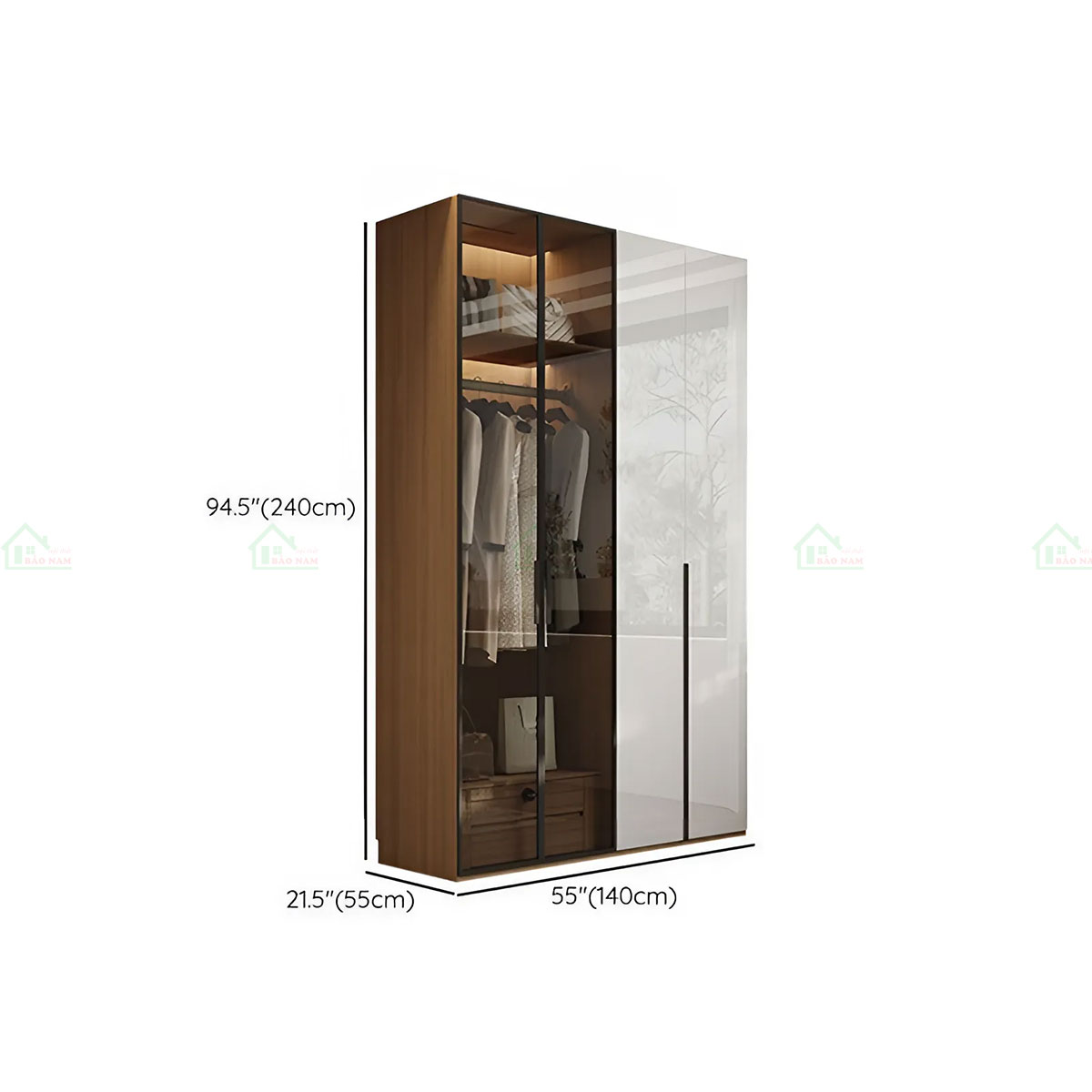 Tủ được sản xuất theo kích thước, đáp ứng tối đa nhu cầu lưu trữ của bạn.