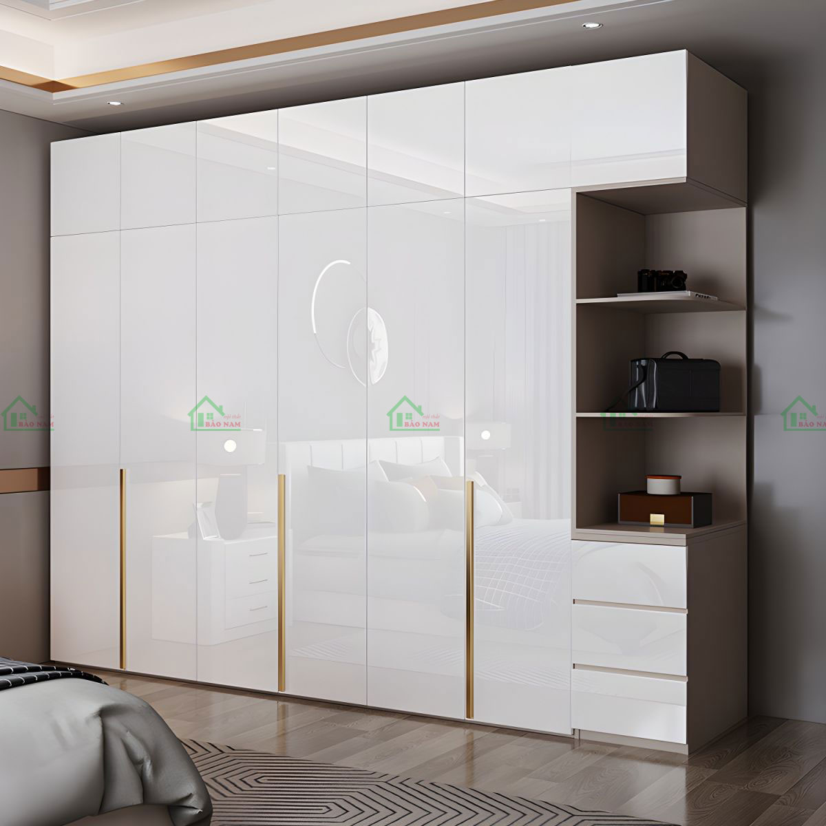 Tủ Quần Áo Cánh Acrylic An Cường Đẹp Hiện Đại TAR22