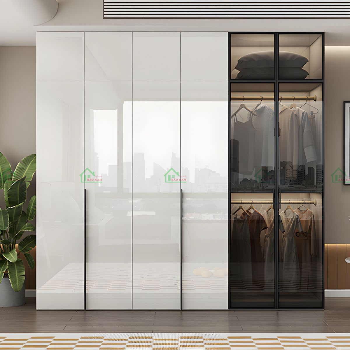 Tủ Quần Áo Cánh Acrylic An Cường TAR40