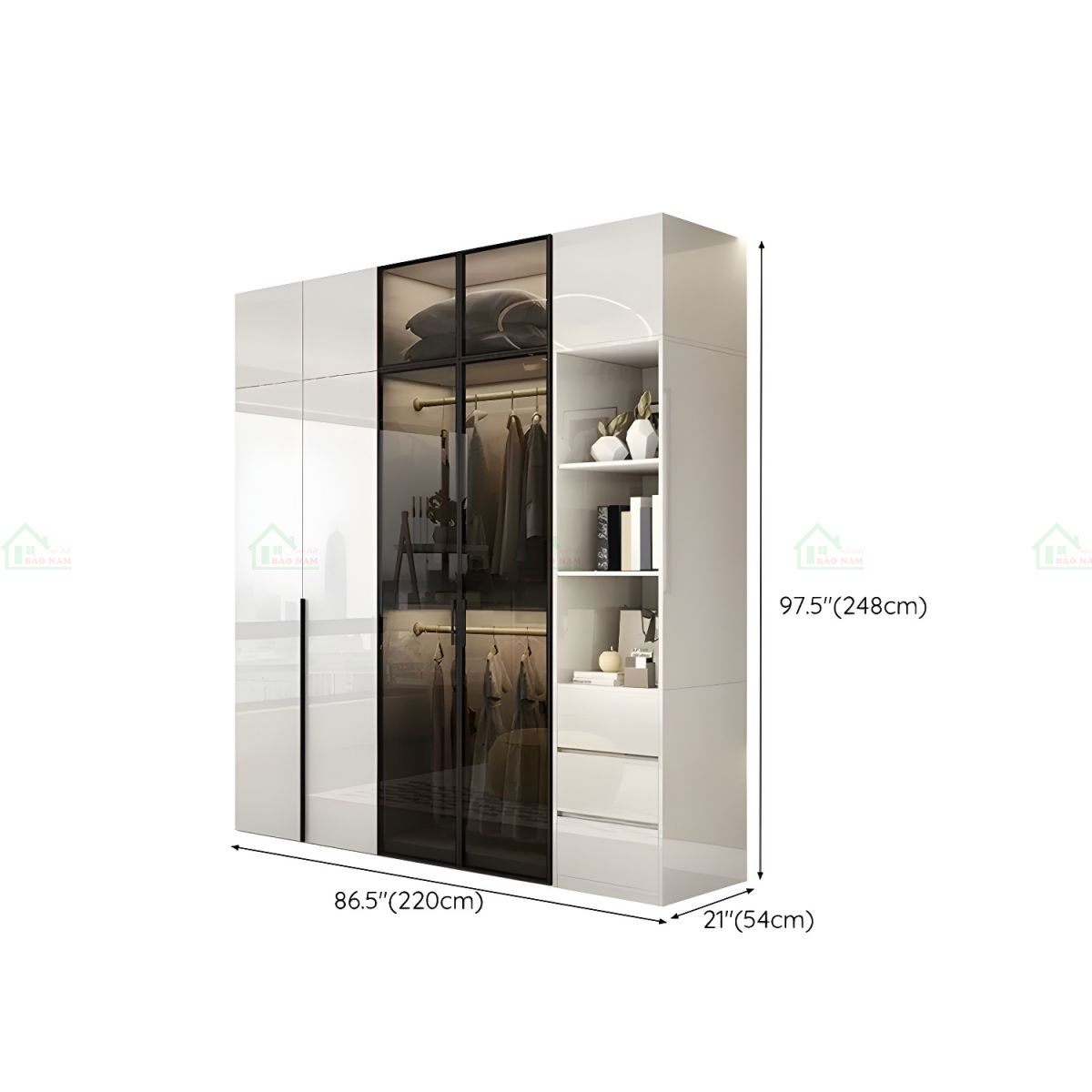 Tủ Quần Áo Cánh Acrylic An Cường TAR40