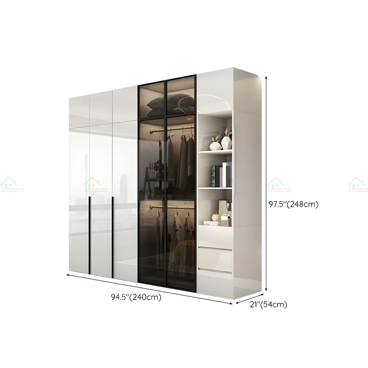 Tủ Quần Áo Cánh Acrylic An Cường TAR40