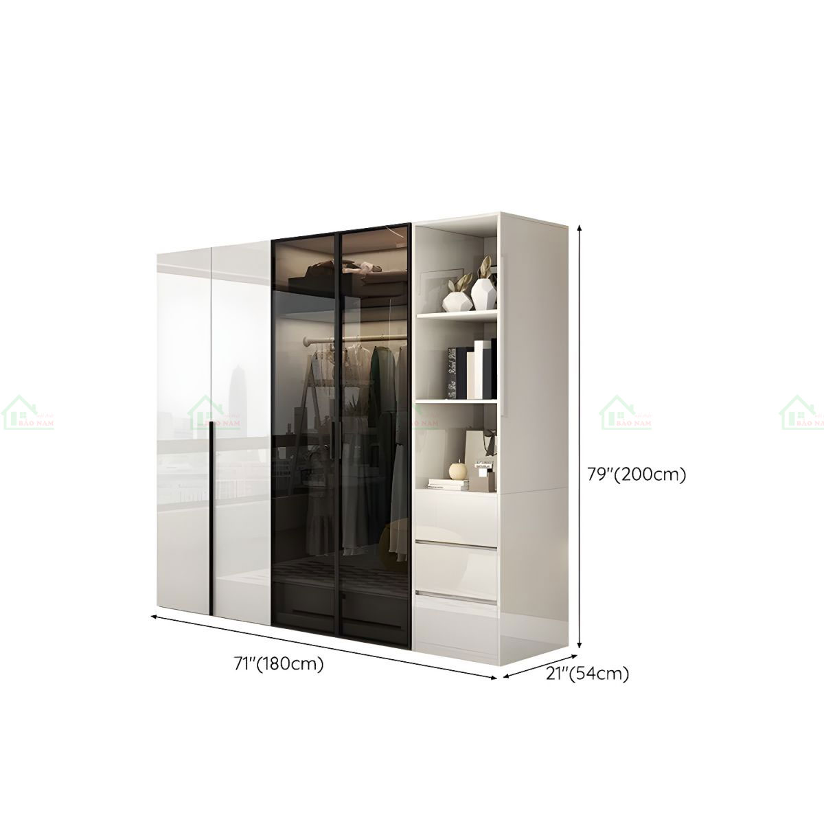 Tủ Quần Áo Cánh Acrylic An Cường TAR40