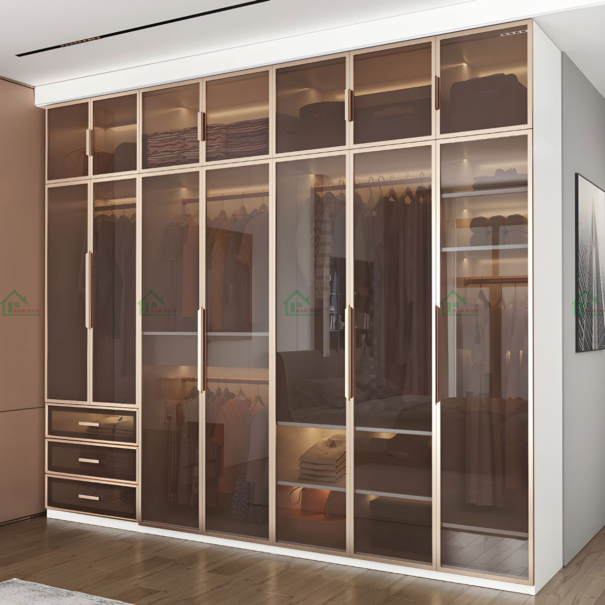 Tủ Quần Áo Cánh Kính Cường Lực Đẹp TK54