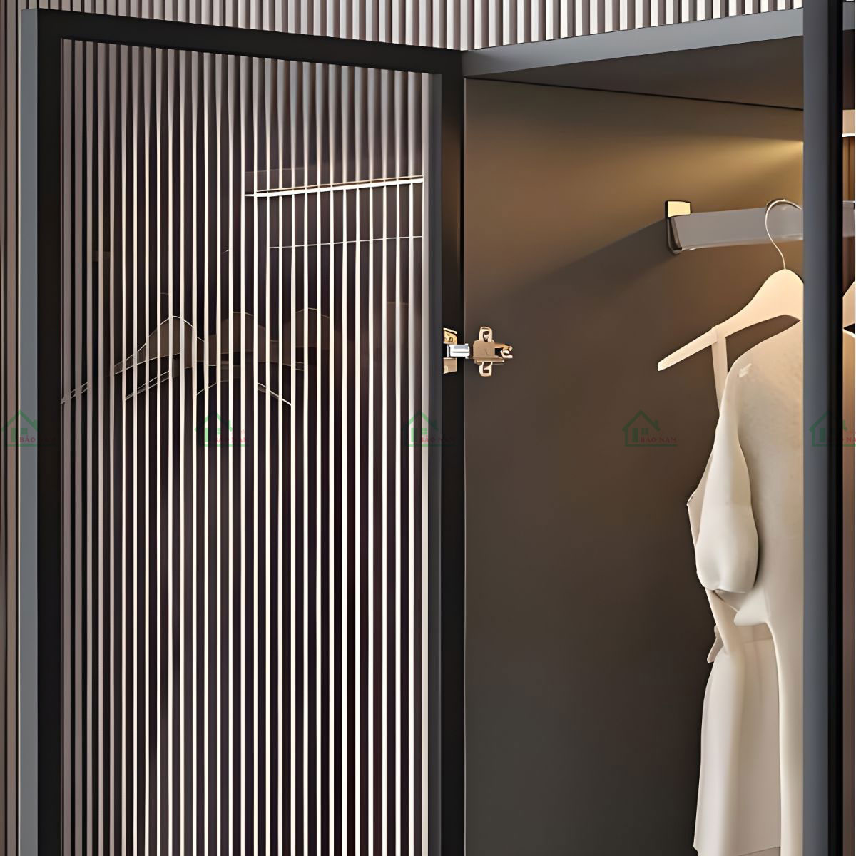 Tủ Quần Áo Cánh Kính Cường Lực Màu Trà Đẹp TK38