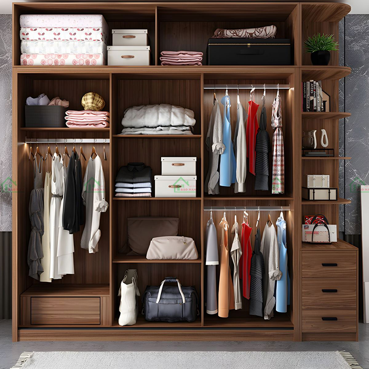 Tủ Quần Áo Cánh Kính Đẹp Hiện Đại TK55