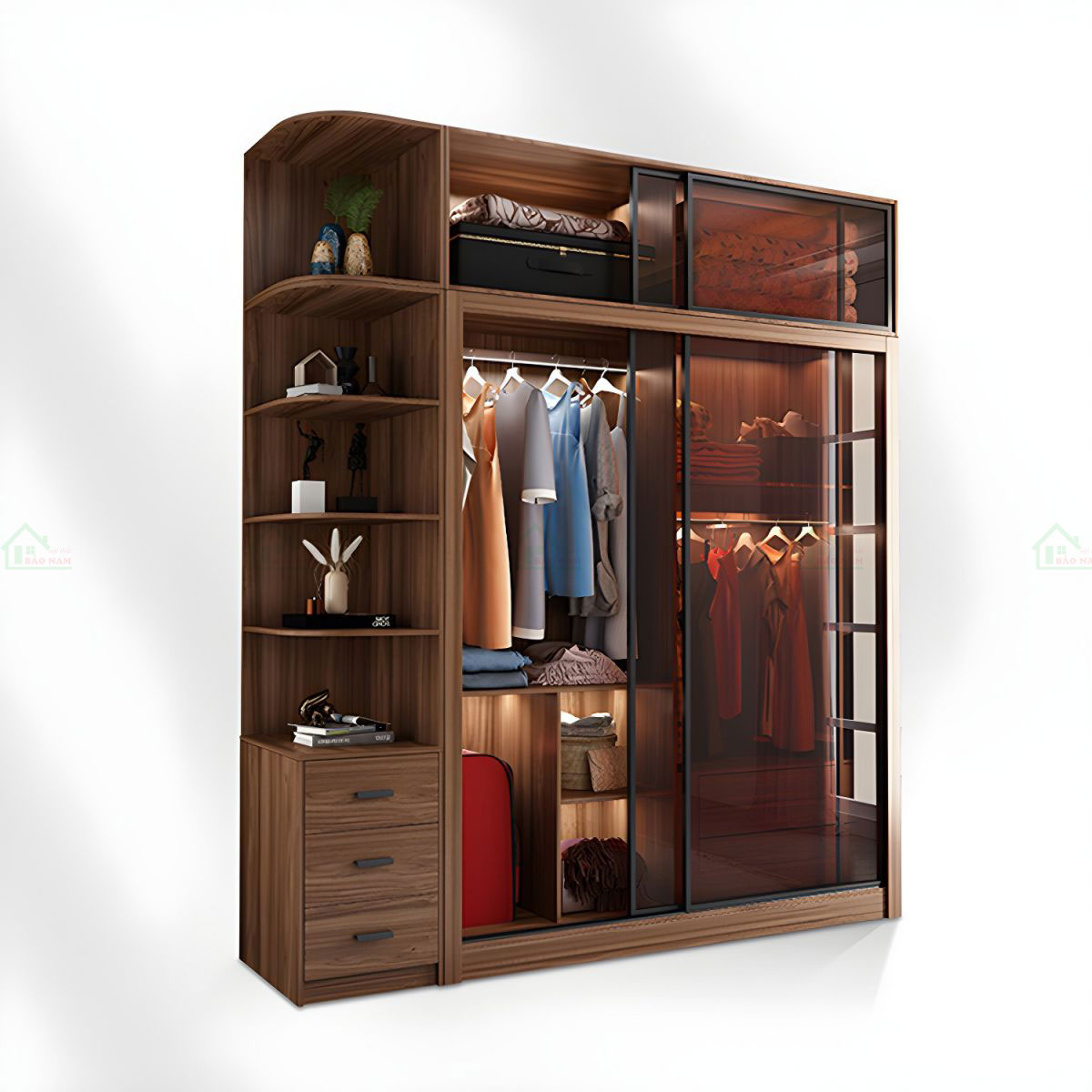 Tủ Quần Áo Cánh Kính Đẹp Hiện Đại TK55