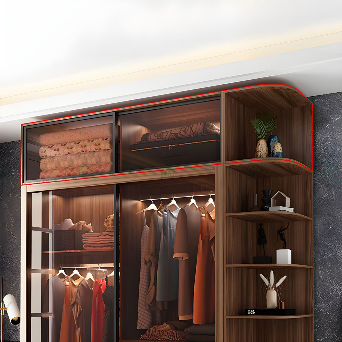 Tủ Quần Áo Cánh Kính Đẹp Hiện Đại TK55