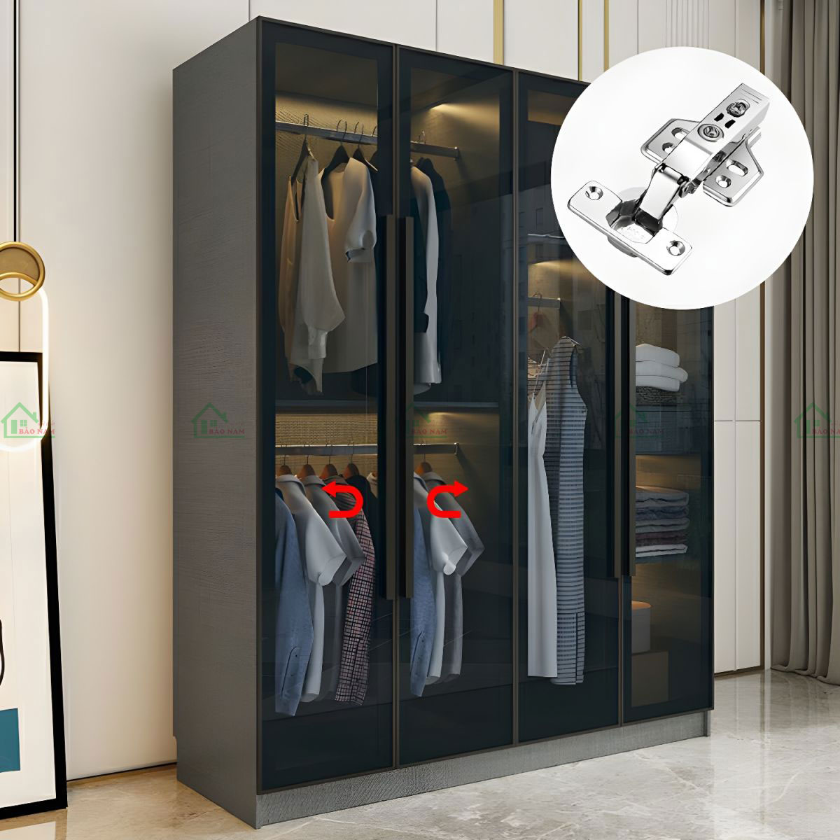 Tủ Quần Áo Cánh Kính Đẹp TK42