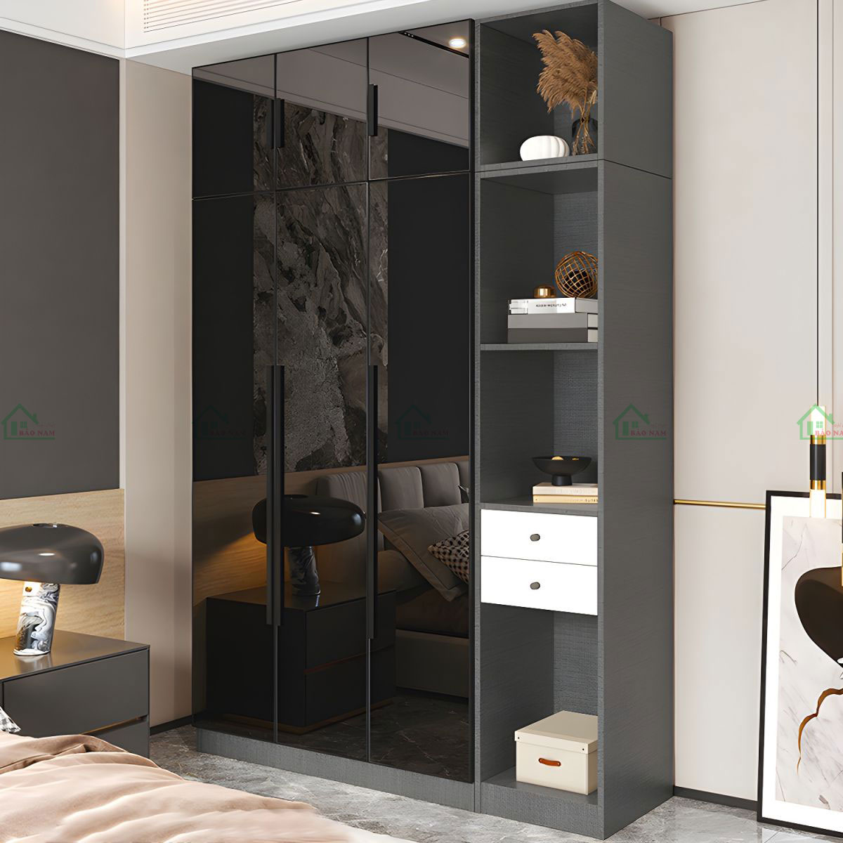 Tủ Quần Áo Cánh Kính Đẹp TK45