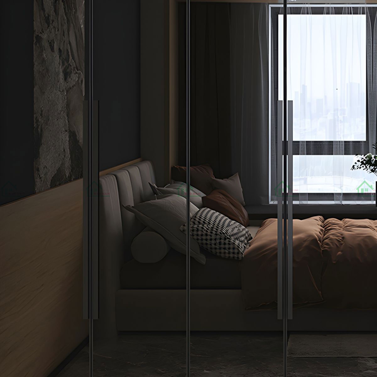 Tủ Quần Áo Cánh Kính Đẹp TK45
