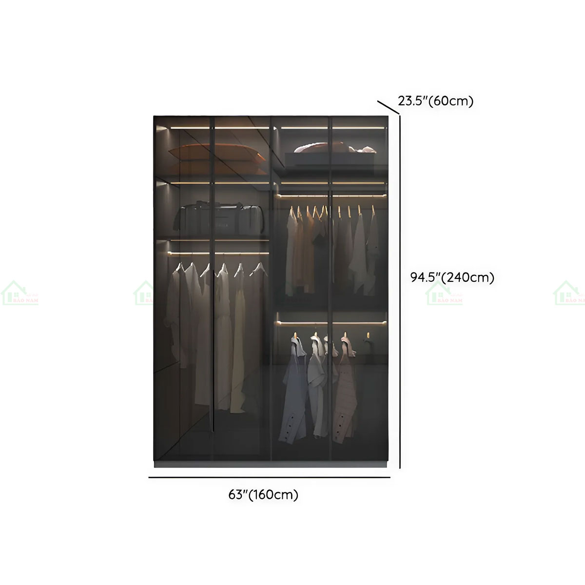 Tủ Quần Áo Cánh Kính Đẹp TK48