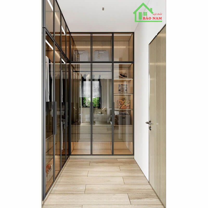 Thiết kế tủ quần áo cánh kính hiện đại