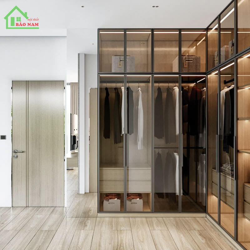 Tủ quần áo cánh kính hiện đại TK14