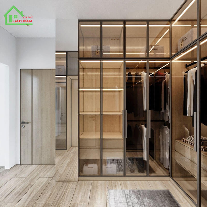 Tủ quần áo cánh kính hiện đại TK15